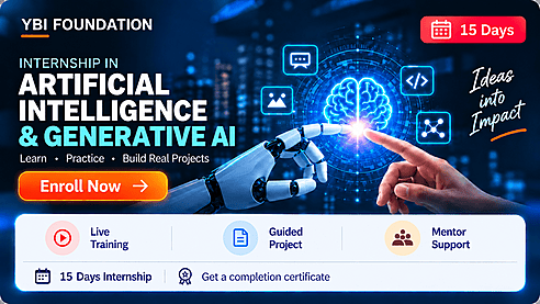 15 Days Artificial Intelligence and Generative Ai Internship with Certificate